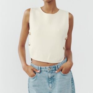 ZARA Knit Top with Side Buttons